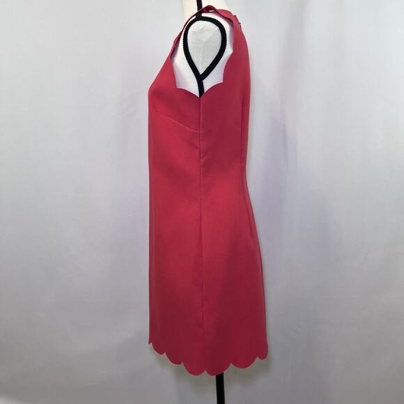 J Crew sleeveless scallop edge arm hem coral salmon mini dress women size 4 - Picture 3 of 12
